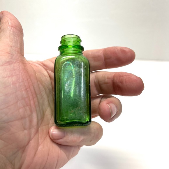 Vintage Other - Vintage Green Glass Apothecary Bottle Small Medicine Vial Pharmacy Collectible